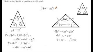 Obliczanie miar kątów w trójkątach równoramiennych [upl. by Norb]
