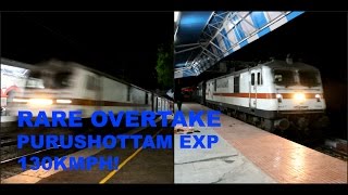 RARE Capture Ruthless Purushottam Exp humiliates Bihar Sampark Kranti at 125kmph speed [upl. by Orlantha]