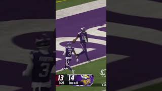 Sam Darnold Throws To A Wide Open Justin Jefferson For A Touchdown🔥🔥shorts minnesotavikings [upl. by Eadrahc]