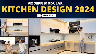 Modular Kitchen tour video for 2024 I Modern modular kitchen design ideas in hindi  houmeindia [upl. by Adiaros]