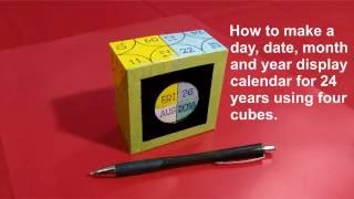 DIY Perpetual Day Date Month amp Year display calendar with 4 cubes [upl. by Ferguson]