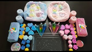 Unicorn Slime Mixing Makeup  Slime Mixing Random Piping Bags Eyeshadow ampMakeup Into Glitter SLIME [upl. by Allison599]