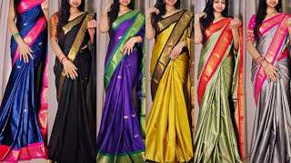 Aura mercerised Cotton silk sarees with border [upl. by Rebmat86]