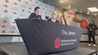 Caitlin Clark and Lisa Bluder speak after Clarks postgame collision Ohio States win over Iowa [upl. by Mehalick989]