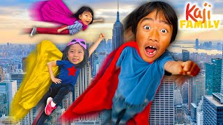 Ryans Superhero Adventures with Kaji Family [upl. by Aicelef547]