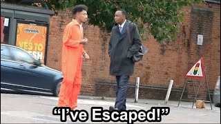 Escaped Prisoner Prank outside a Real Prison [upl. by Lorrimor]