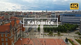 Katowice  Poland 🇵🇱  4K Drone Footage [upl. by Marthe]