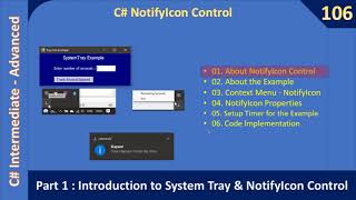 C NotifyIcon Control  Part 1  Introduction  C Advanced 106 [upl. by Notniv]