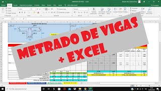 METRADO DE VIGAS Concreto  Acero  Encofrado  EXCEL [upl. by Kellby245]