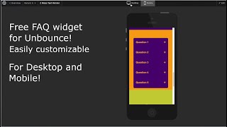 Your Free Accordion FAQ Widget for Unbounce – easily adjustable [upl. by Juley]