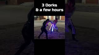 Disney Star Wars vs 3 Dorks in a Park lightsaber starwars [upl. by Roger]