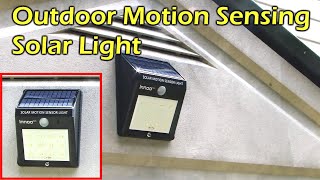 Solar Powered Outdoor Motion Sensing LED Light  Waterproof [upl. by Lenroc]