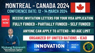 FULLY FUNDED CONFERENCE IN CANADA FOR 2024  NO AGE LIMIT ANYONE CAN APPLY HOSTED BY UN  ICAO [upl. by Beller]