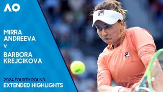 Mirra Andreeva v Barbora Krejcikova Extended Highlights  Australian Open 2024 Fourth Round [upl. by Elleyoj]