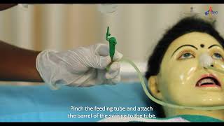 How to feed through Nasogastric tube  Palliative care Skill Video English [upl. by Nwahsud92]