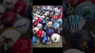 Collector Has 533 College Football Helmets ncaa collegefootball [upl. by Dailey666]