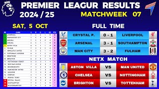 EPL RESULTS TODAY  Matchweek 7 • EPL Table Standings Today • Premier League Table 202425 [upl. by Rattan861]