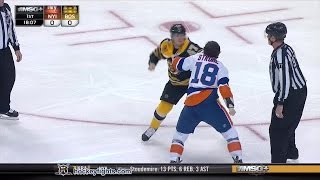 Ryan Strome vs Torey Krug Feb 7 2015 [upl. by Durwin]