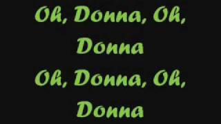 Ritchie Valens  Oh Donna lyrics on screen [upl. by Ainesey]