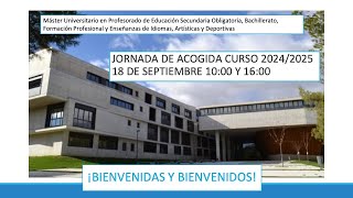 Jornada de Acogida de Curso 20242025  18 de Septiembre 1600 h [upl. by Aninnaig]