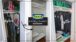 Entryway DIY Closet Makeover  Ikea Boaxel Closet Installation  Entryway Closet Organization [upl. by Elleiram207]