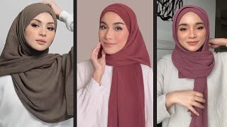 6 EASY SHAWL TUTORIAL – CARA PAKAI SHAWL SIMPLE PELBAGAI GAYA – QotrunNada [upl. by Beberg]