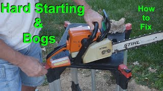 Chainsaw Hard to Start amp Bogs  Runs Poorly  What To Look For amp How to Fix  Stihl Carburetor [upl. by Levon]