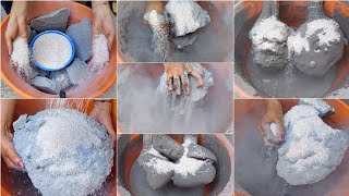 Asmr Huge amp Small Slabs White Concrete  Black Pure Cement Dry Water 💦 Satisfying [upl. by Anaynek665]