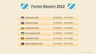 Ferien Bayern 2022 [upl. by Carson]