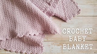 Easy Crochet Baby Blanket  Stepbystep Tutorial [upl. by Steffane898]