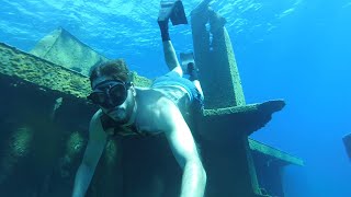 Exploring Shipwreck at Crete  Freediving Crete [upl. by Savil]