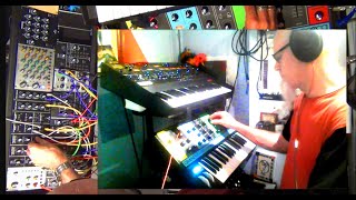 Hardware space jam Behringer Monopoly B Modular B Odyssey Moog Grandmother Arturia Microfreak nux [upl. by Morven]