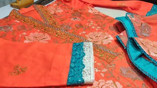 Complete dress sewing details  embroidery dress designing aneelasfunvlogs21 [upl. by Kier222]