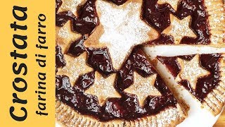 Ricetta Crostata con farina di Farro e confettura di Lamponi 💜 facile [upl. by Aelyk]