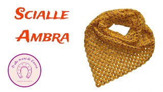 Come Realizzare un Semplice Scialle Triangolare🧶 Scialle Ambra Tutorial [upl. by Aicenad374]