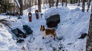 Overnight Winter Camping in a Quinzee [upl. by Aline]