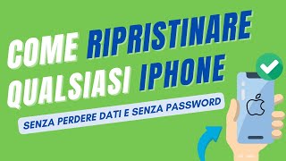 Come RIPRISTINARE iPhone SENZA PERDERE DATI e SENZA PASSWORD  iMyFone Fixppo [upl. by Del]