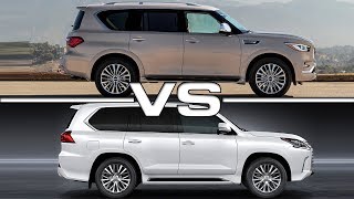 2019 Infiniti QX80 vs 2018 Lexus LX570 [upl. by Suirad812]