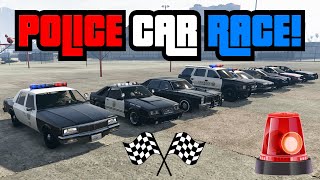 GTA 5  Which Custom COP CAR is The Fastest  DRAG RACE [upl. by Golter]