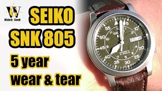 Seiko SNK805  5 year wearamptear  long term review [upl. by Eenor490]