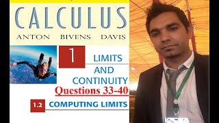 Calculus Ch  1 Ex  12 Question 3340 Computing Limits Howard Anton 10th Edition [upl. by Nanny]