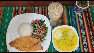 ♨️MENÚ 43‼️ CREMA DE ZAPALLO POLLO APANDO CON ENSALADA Y QUAKER CRUDO CON NARANJILLAS🥰🇪🇨 Almuerzo [upl. by Boff913]