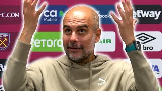 Pep Guardiola embargoed postmatch press conference  West Ham 13 Man City [upl. by Arlan241]