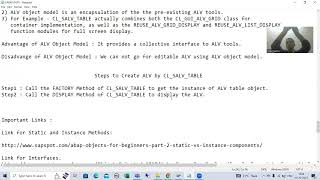 71  ABAP OOPS  ALV by CLSALVTABLEFactory Method  Creation Part1 [upl. by Ayotol]