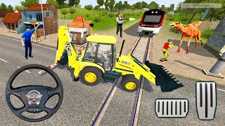 ✅JCB 3DX Backhoe Loader With Passenger New Mod Bus Simulator Indonesia Android Gameplay [upl. by Htebilil123]