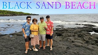 BIỂN CÁT ĐEN BLACK SAND BEACH ĐỘC NHẤT VÔ NHỊ TẠI PUNALUU  BIG ISLAND  HAWAII [upl. by Adne246]