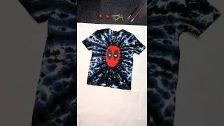 Final result of the Tie Dye Deadpool ❤️🖤 tiedye artwork shorts creative [upl. by Bertelli]