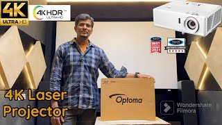 Optoma UHZ50 4K laser projector unboxing and review Bright colorful and detail [upl. by Shanan324]