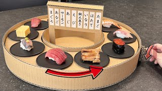 【No electronic parts】How to make Conveyor Belt Sushi from Cardboard [upl. by Rma]