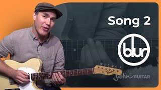 Song 2 by Blur  Easy Guitar Lesson [upl. by Hanoj41]